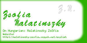 zsofia malatinszky business card