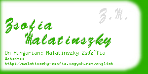 zsofia malatinszky business card